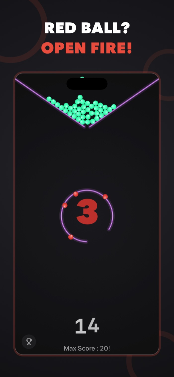 GapTap in Open Fire bonus mode: the outer ring has vanished and a countdown is running